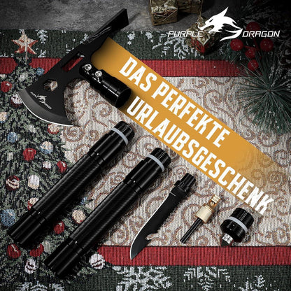 9-in-1 Survival Axt mit Hacke, Camping Multitool, Outdoor Beil