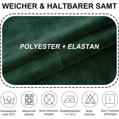 Stretch Samt Stuhlhussen Set - Grün, 4 Stück