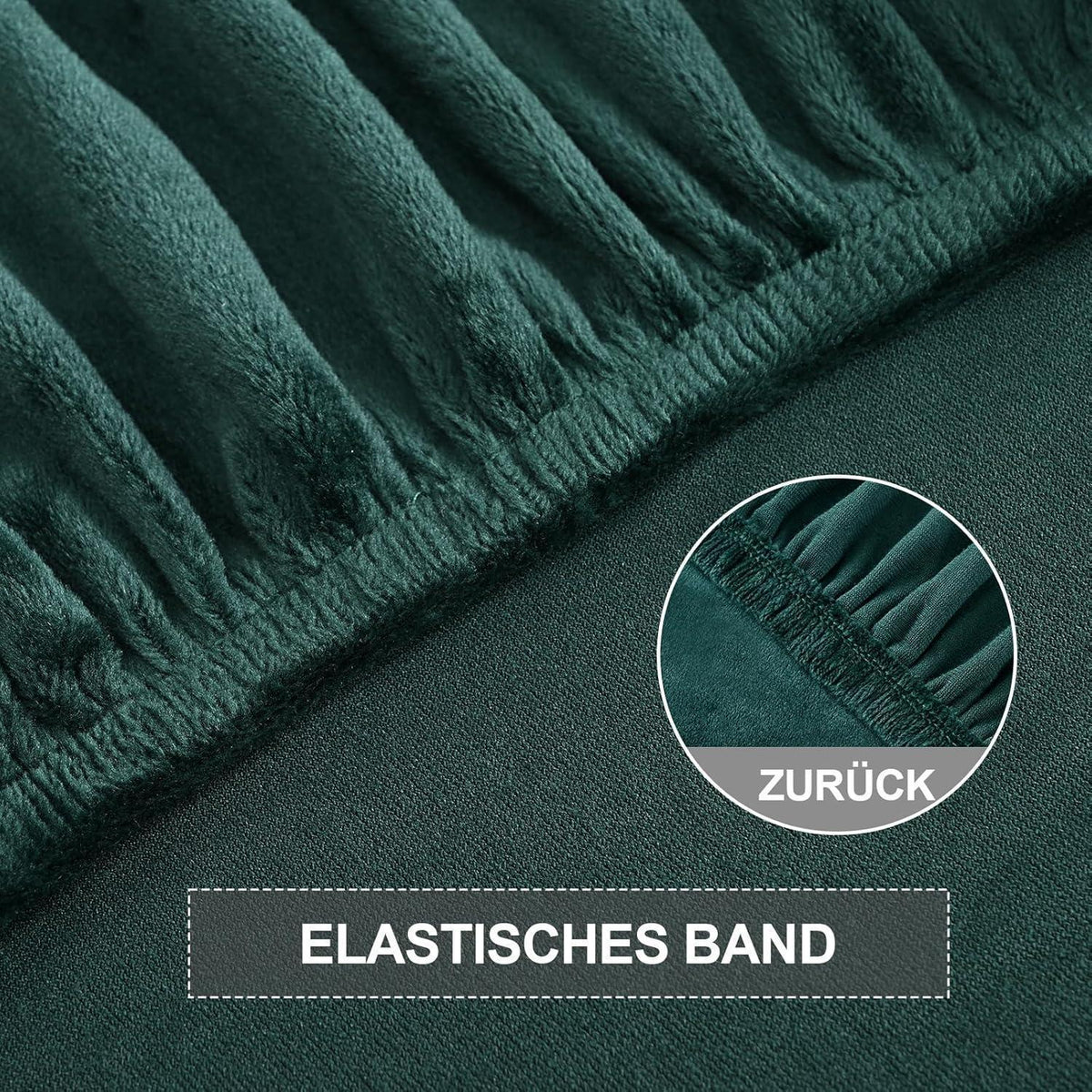 Stretch Samt Stuhlhussen Set - Grün, 4 Stück