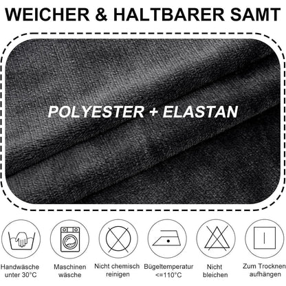 Stretch Samt Stuhlhussen 4er Set Schwarz - Universal Passform