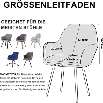 Stretch Samt Stuhlhussen 4er Set Schwarz - Universal Passform