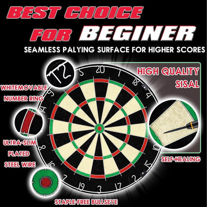 Kork Dartscheibe Set mit Pfeilen & Zubehör – Steeldart Scheibe