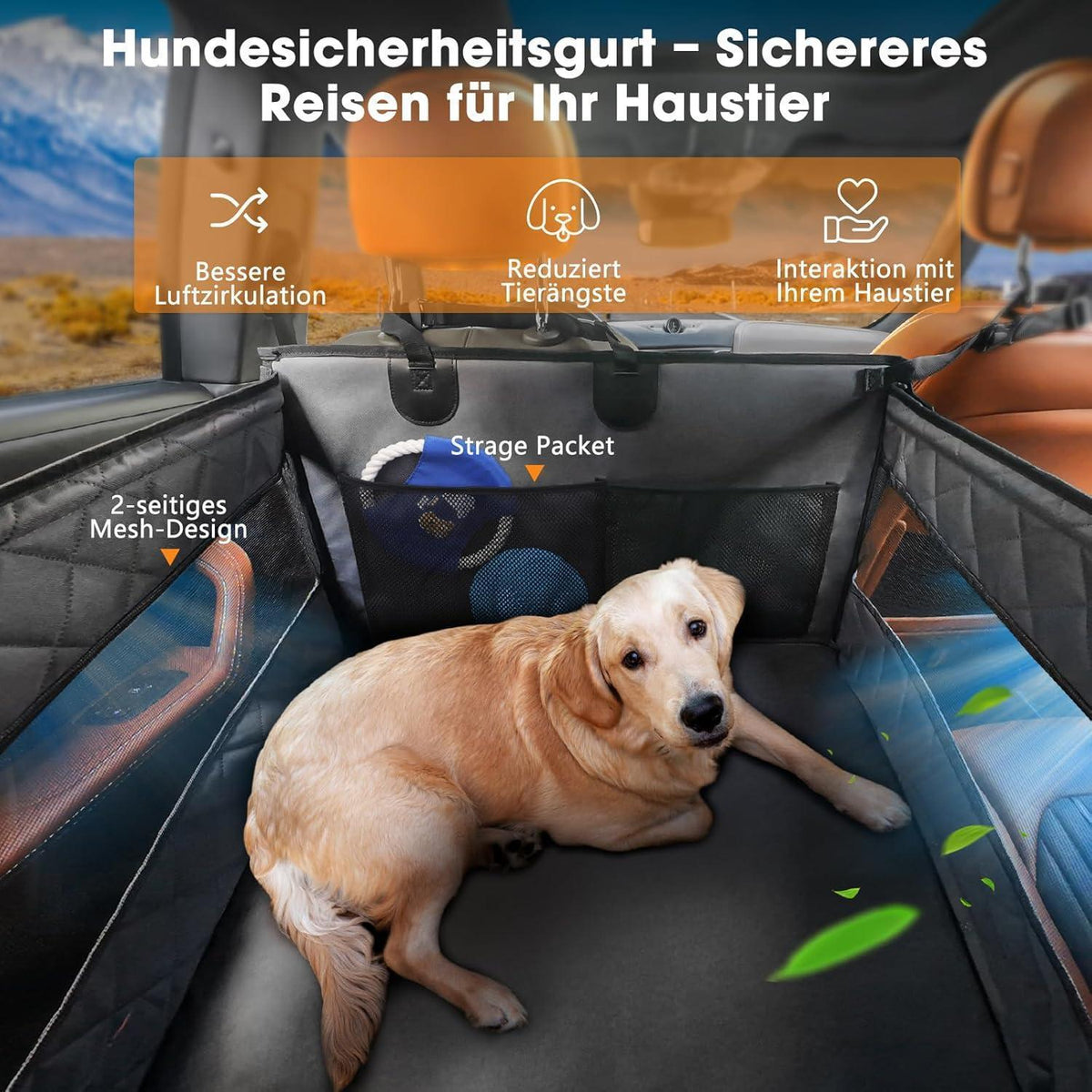 Hunde Autositz Extra Stabil & Wasserdicht – Grau