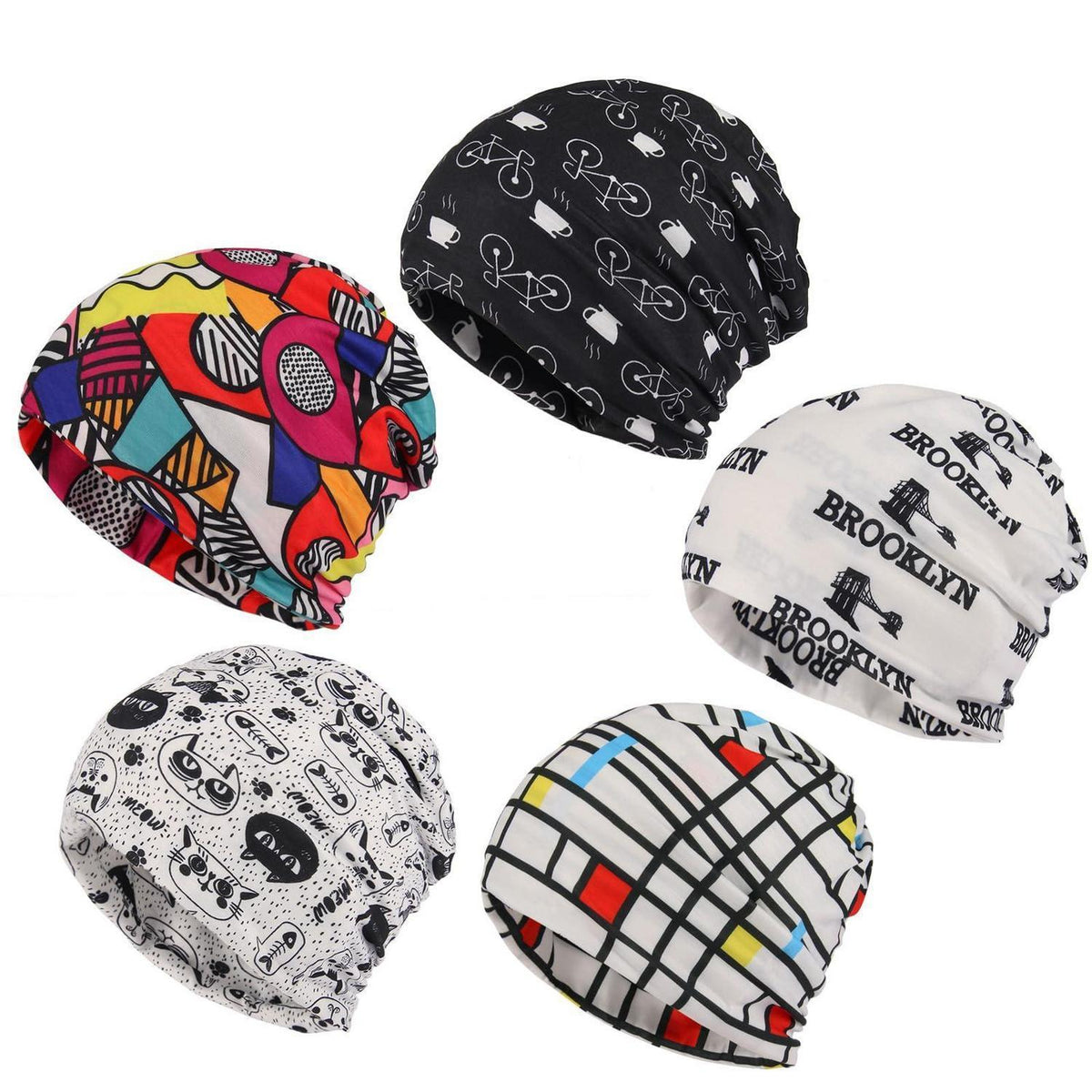 Slouchy Beanie Mütze Damen & Herren - 5er Set Sommerhut