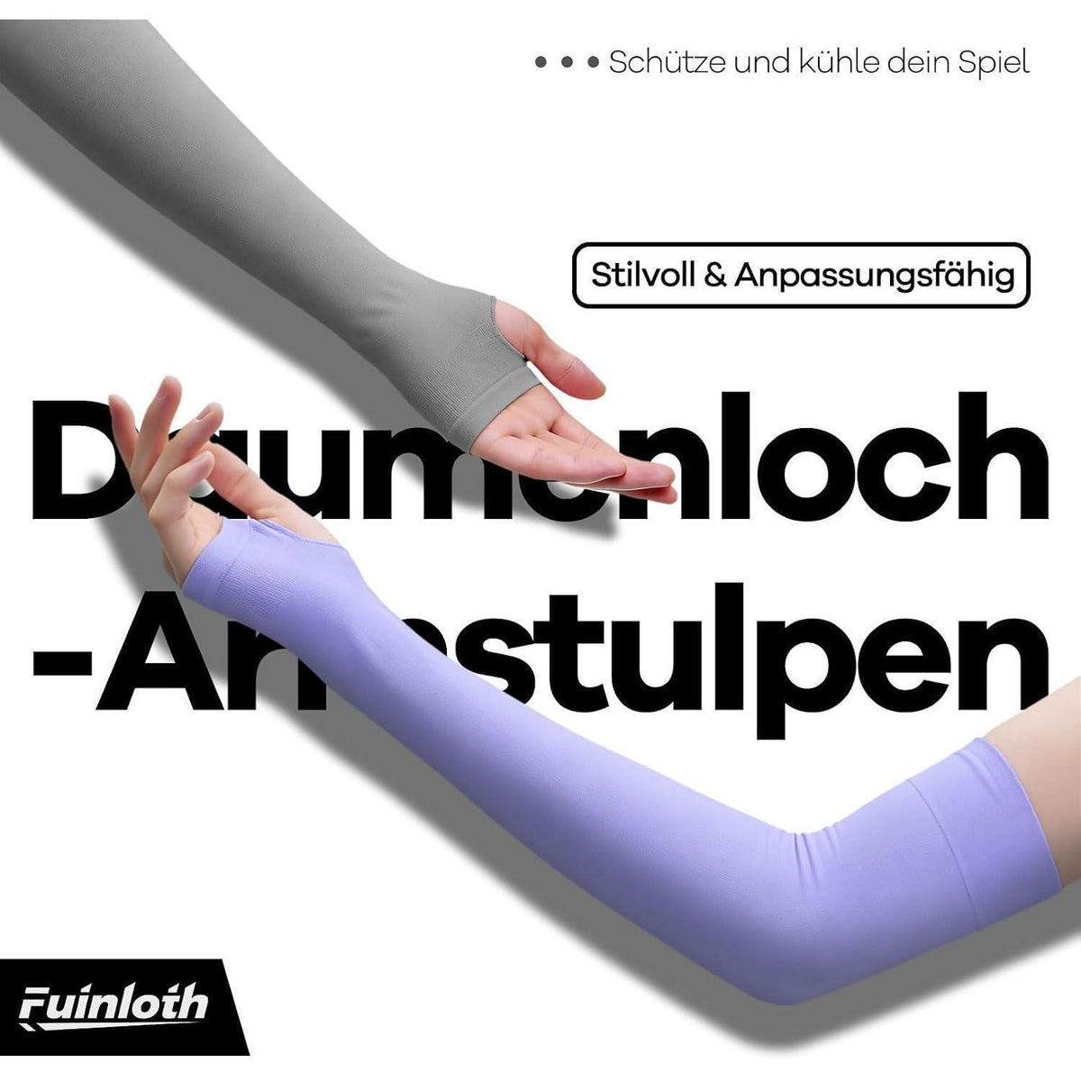 Armlinge mit Daumenloch – Sonnenschutz UPF 50+ Schwarz