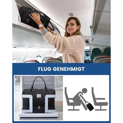 Große Reisetasche mit Schuhfach und Nassfach, Schwarz