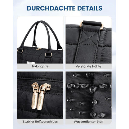 Große Reisetasche mit Schuhfach und Nassfach, Schwarz