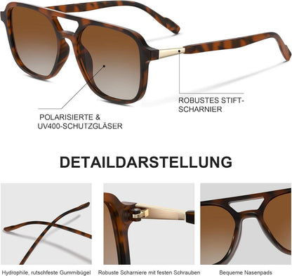 Polarisierte Sonnenbrille UV400 Trendy Retro Groß Ultraleicht Vintage