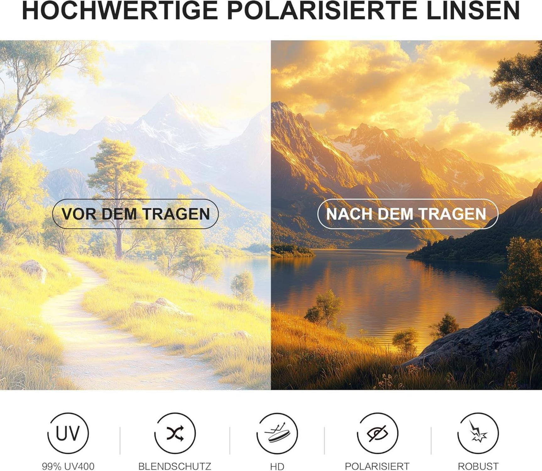 Sonnenbrille polarisiert UV400 Retro rechteckig ultra leicht Vintage