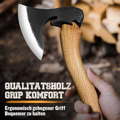 Survival Axt Camping Axt 42cm Kohlenstoffstahl Walnussholzgriff