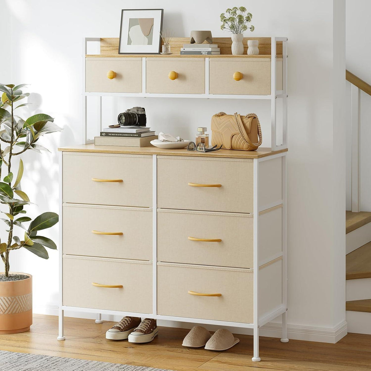 Kommode mit 9 Schubladen – Schlafzimmer Möbel in Beige