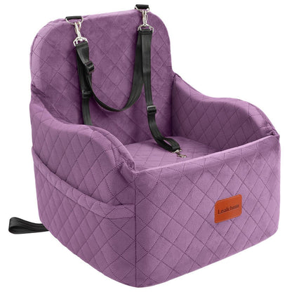 Hunde-Autositz Purple Medium mit Leinen