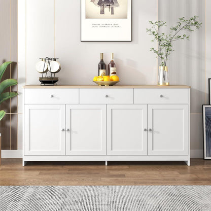 Weißes Sideboard mit 3 Schubladen & 4 Türen – 160cm