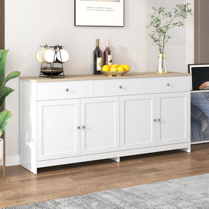 Weißes Sideboard mit 3 Schubladen & 4 Türen – 160cm