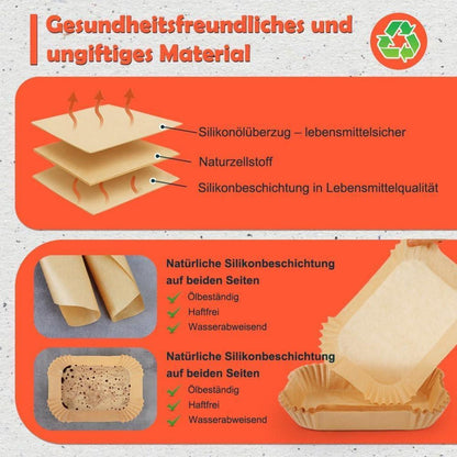 Backpapier für Heißluftfritteuse – 220 Stück, Dual Zone