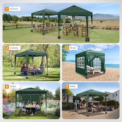 3x3m Gazebo mit 4 Wänden & Sandsäcken – Wasserdicht & UV-Schutz