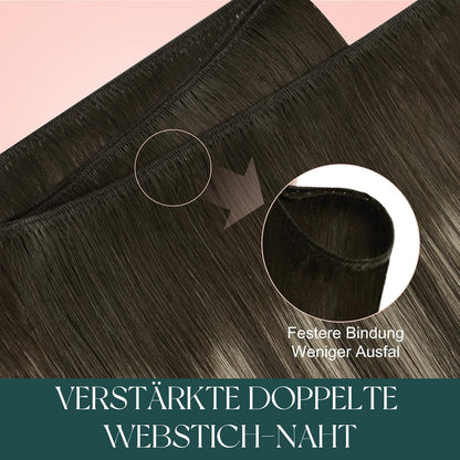 Echthaar Tressen Ombre Braun – Remy Haarverlängerung 45cm
