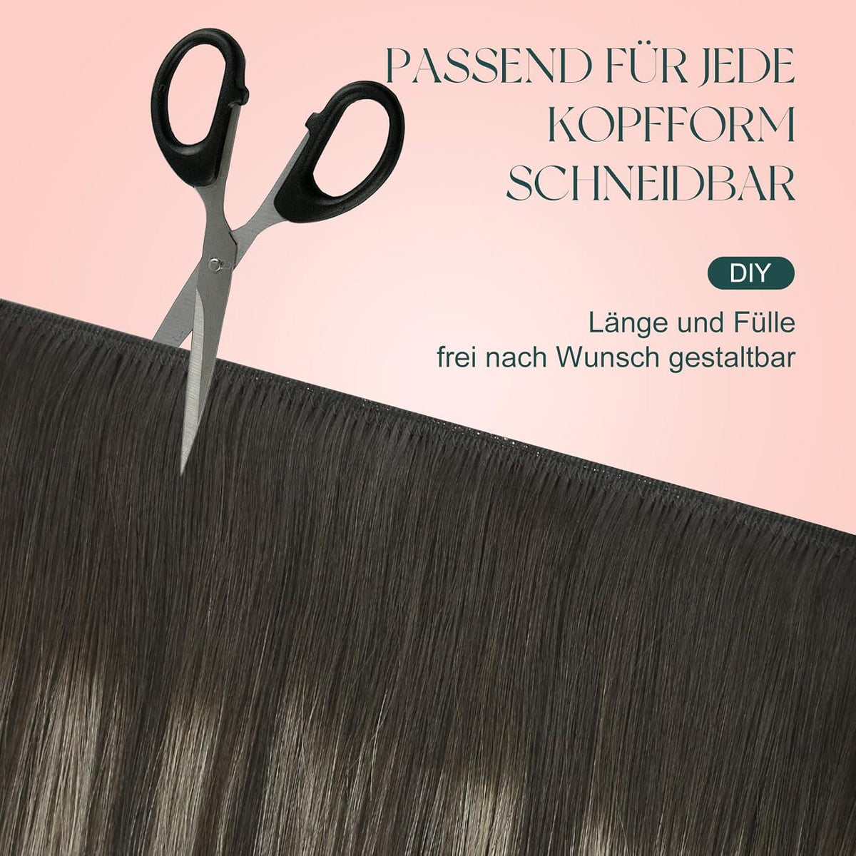 Echthaar Tressen Ombre Braun – Remy Haarverlängerung 45cm
