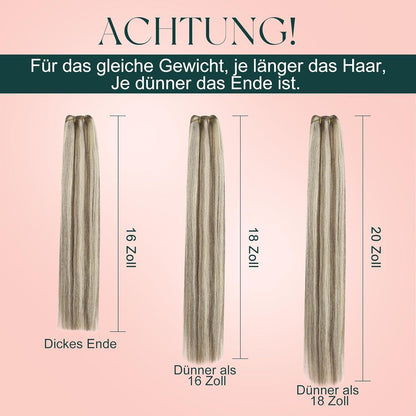 Echthaar Tressen Blond – Remy Menschenhaar 60cm #P8/60