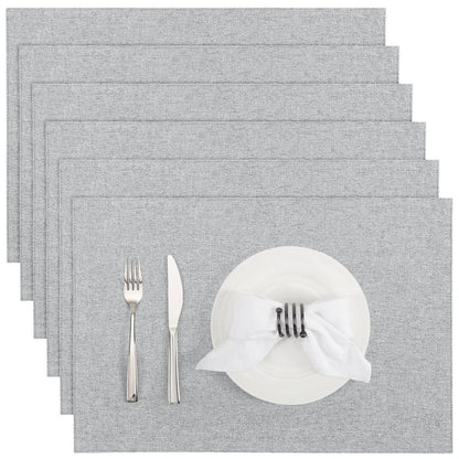 Abwaschbare Tischsets 6er Set Grau Rechteckig
