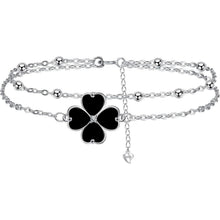 Fußkettchen Silber 925 Damen Verstellbar Kleeblatt Sommer Strand Geschenk