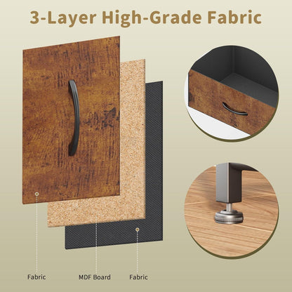 Flur Kommode mit 9 Schubladen – Rustikal Braun 100x30x65cm