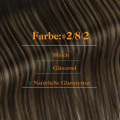 Echthaar Tape-in Extensions Ombre Braun Dunkelbraun