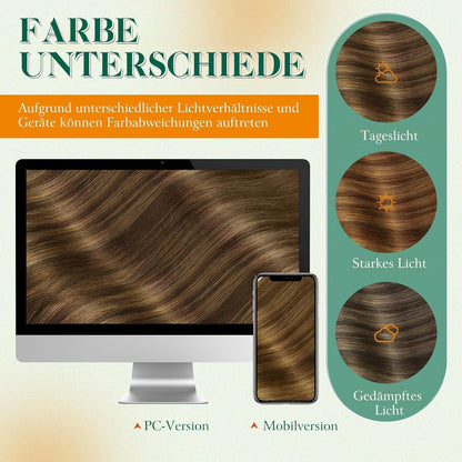Echthaar Tape-in Extensions Ombre Braun Dunkelbraun