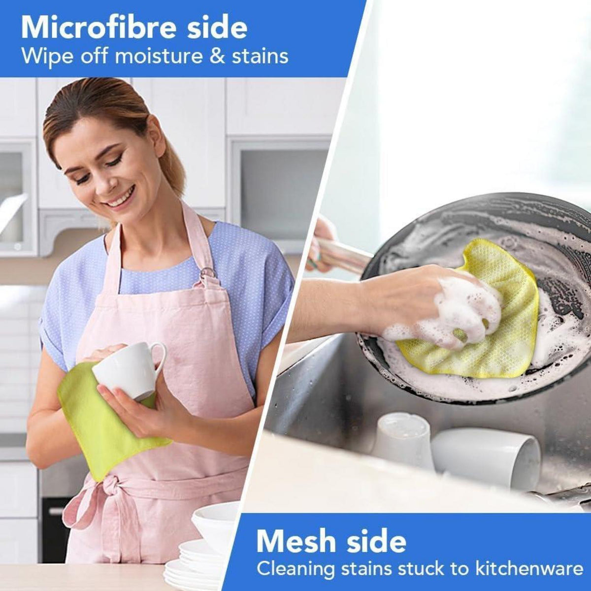 Mikrofaser Spültücher 8er Set – Waschbar & Vielseitig