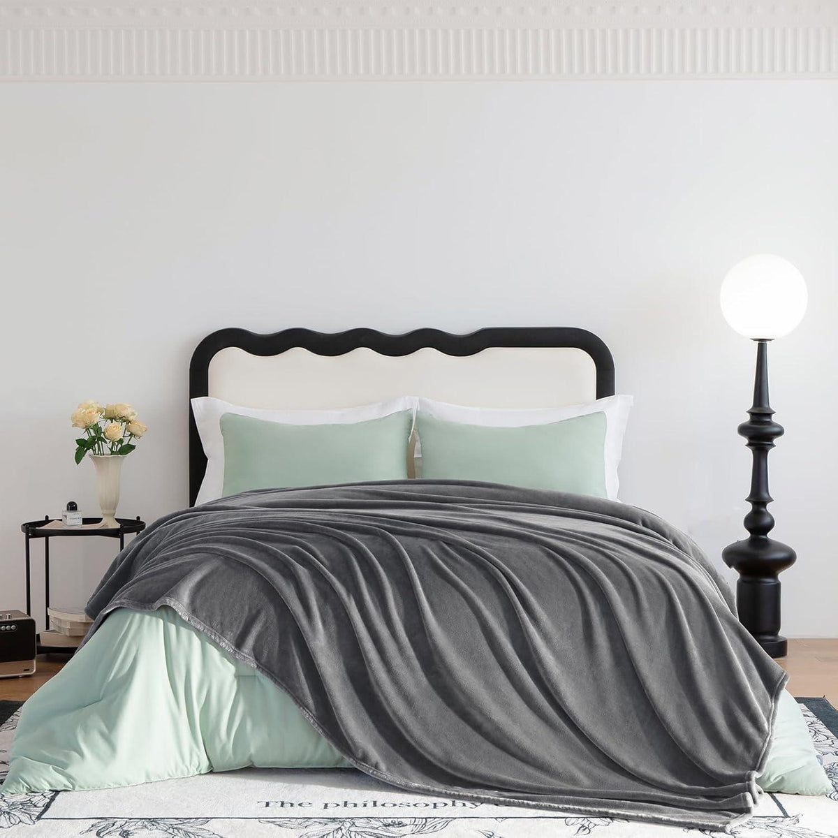Kuscheldecke 2er Set Flauschig 150x200 cm Grau 4 Jahreszeiten