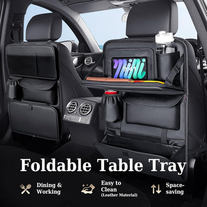Auto Organizer Rücksitz Nappa Leder mit Tablet Halter & Tablett