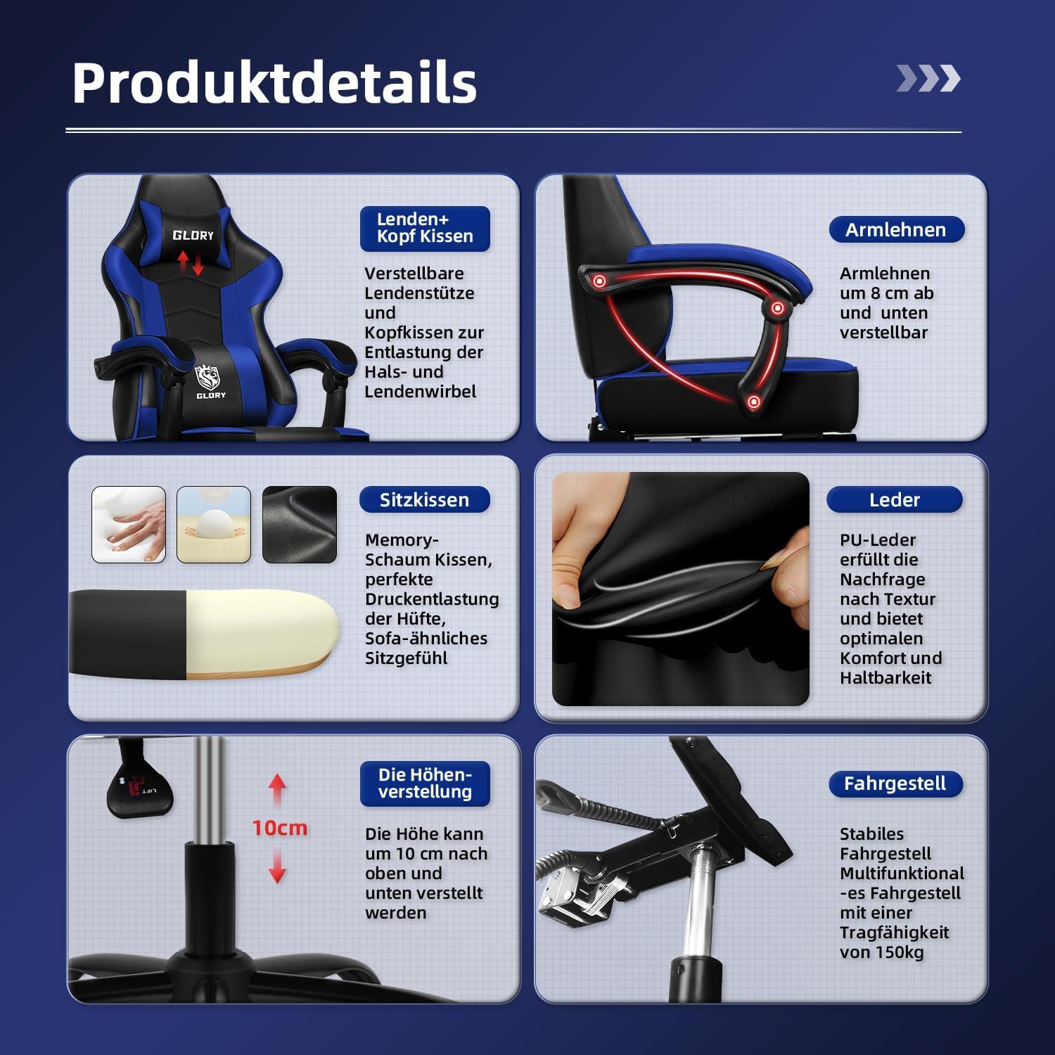 Ergonomischer Gaming Stuhl mit