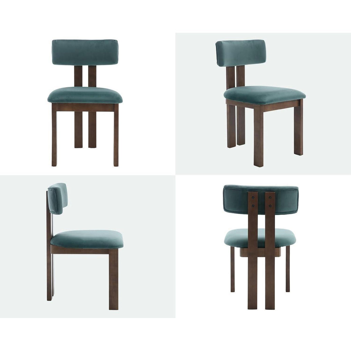 Retro Esszimmerstühle Set 4 – Samt, Grün