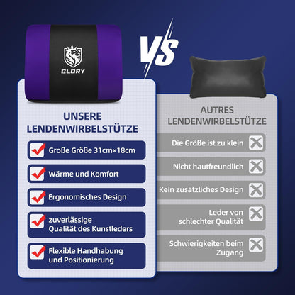 Ergonomischer Gaming Stuhl Bürostuhl mit Fußstütze Lila 150kg