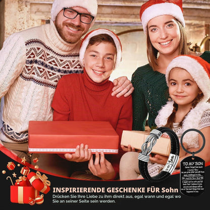 Geschenkset für Männer: Gürtel, Brieftasche, Armband & Schlüsselanhänger