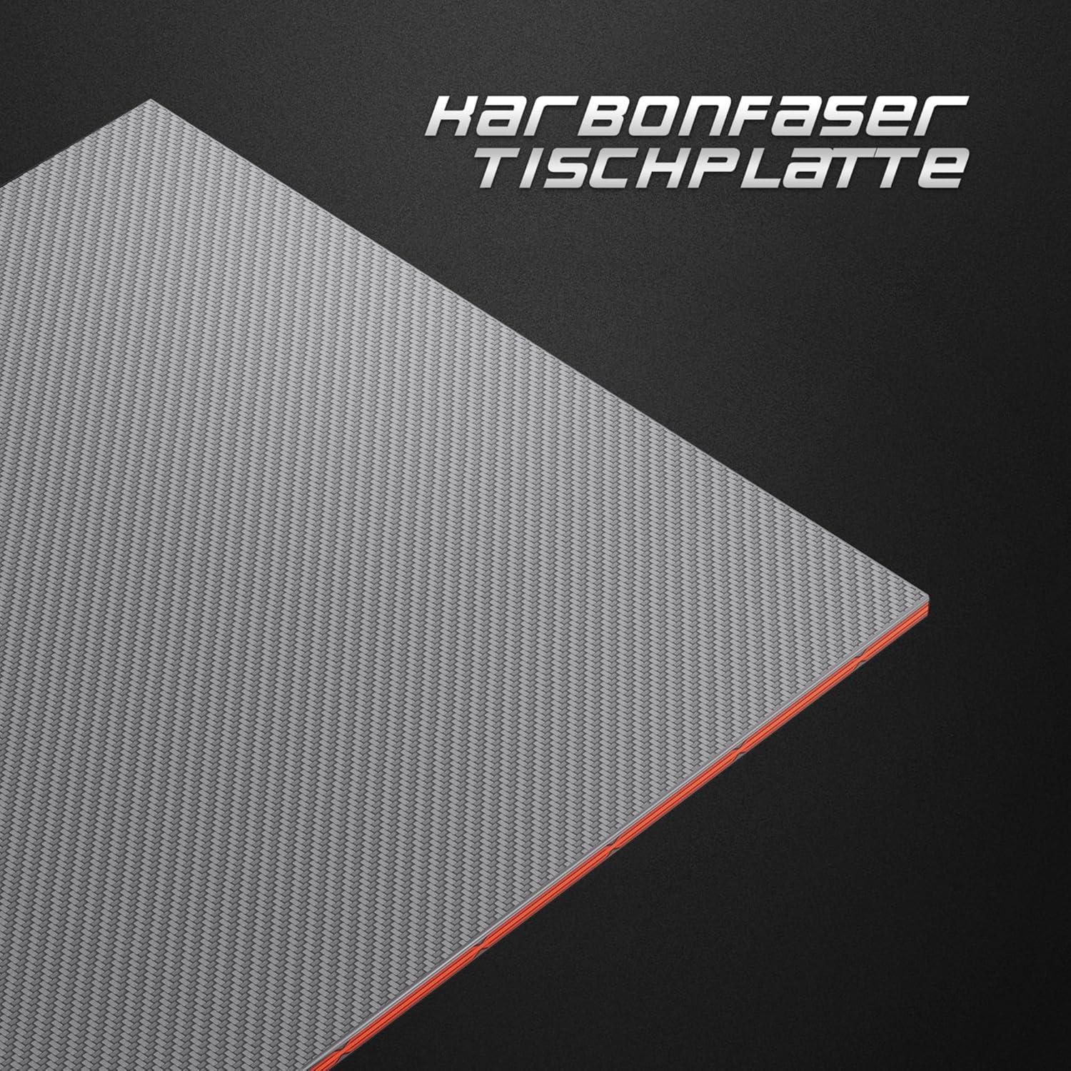 Gaming Schreibtisch 80x50 cm Kohlefaserbeschichtung Kopfhörerhaken Metallgestell