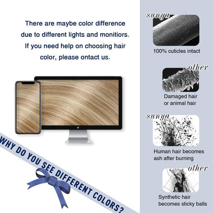 Echthaar Clip-Ins Aschblond mit Platinblond, 50cm