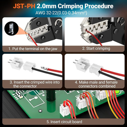 Crimpzange Set für nicht isolierte Kabelschuhe & Buchsen, 0.08-1.5mm²