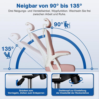 Ergonomischer Bürostuhl mit Wippfunktion und Verstellbarer