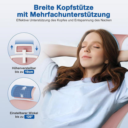 Ergonomischer Bürostuhl mit Verstellbarer Kopfstütze, Armlehnen und
