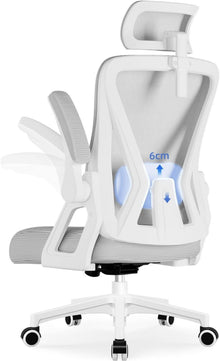 Bürostuhl Ergonomisch Verstellbare Kopfstütze Armlehnen Grau