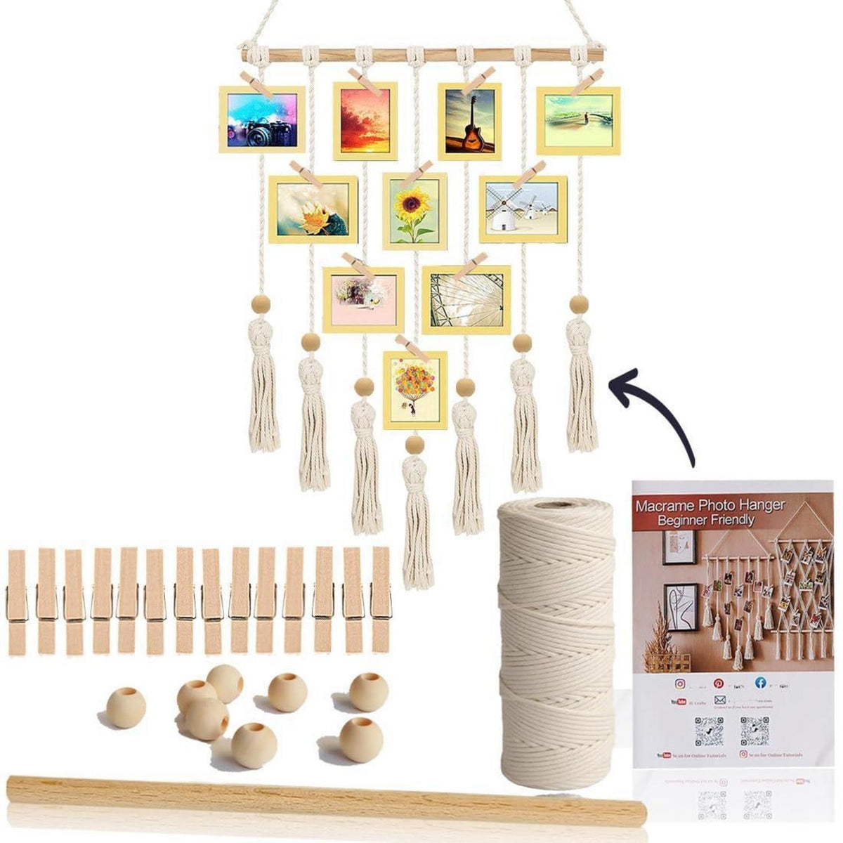 Makramee Set für Anfänger – DIY Foto-Hänger & Wanddeko