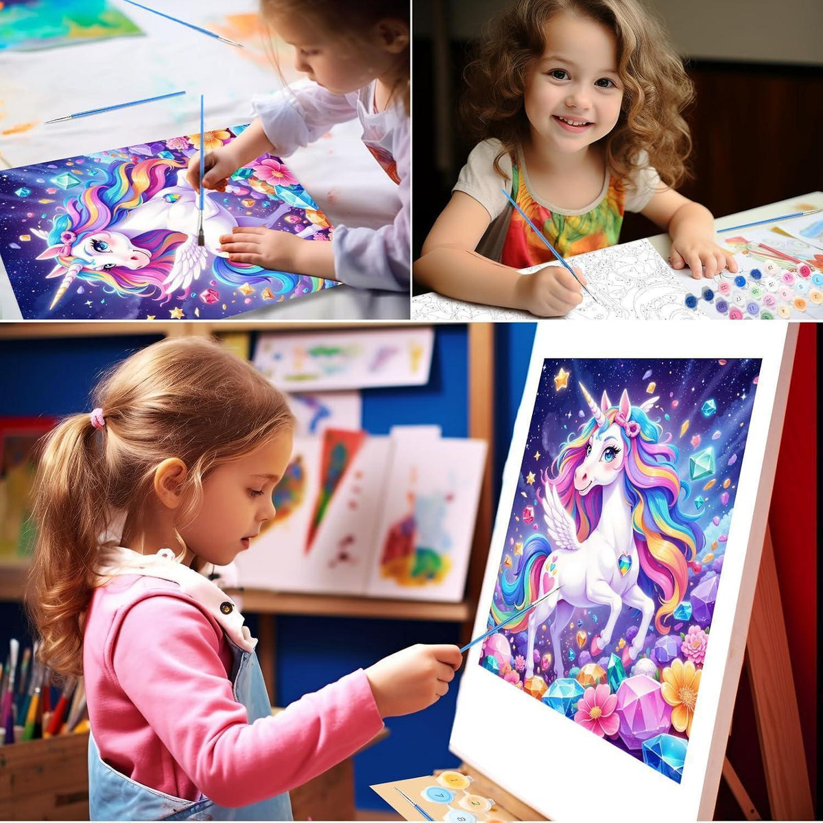 Einhorn Malen Nach Zahlen für Kinder & Erwachsene Anfänger
