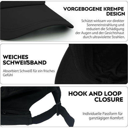 Schnelltrocknender Sonnenvisor Hut Damen Herren Military Style