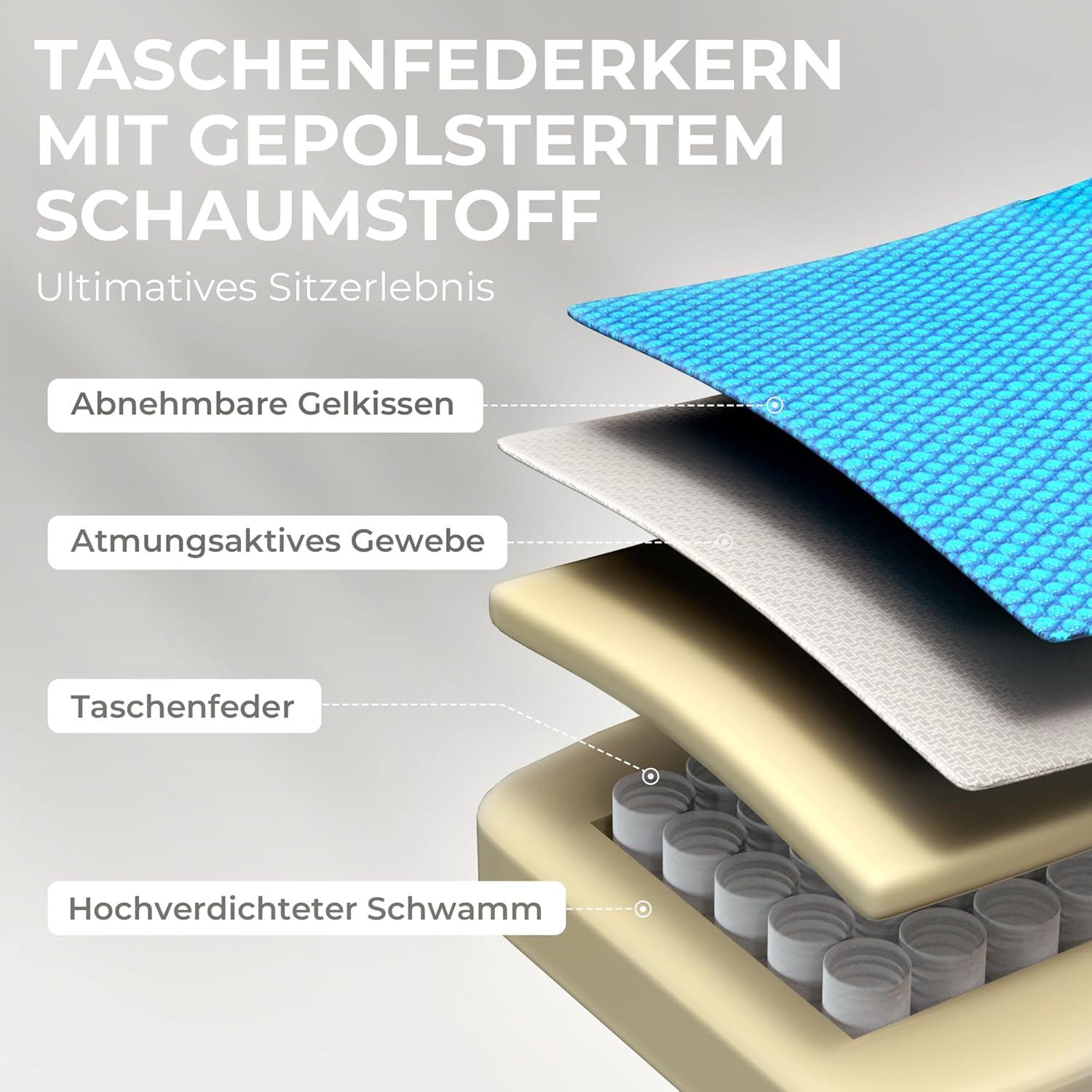 Ergonomischer Gaming Stuhl mit Fußstütze und Massagefunktion
