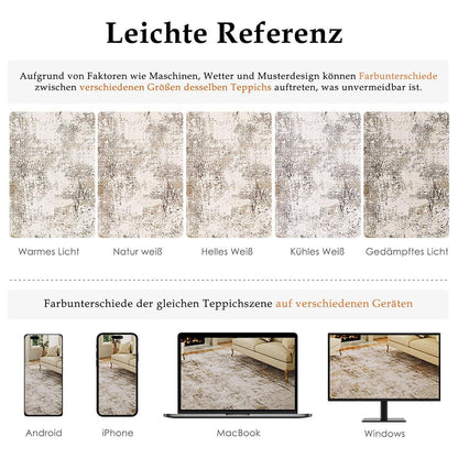 Braun-Grauer Teppich 240x300cm – Waschbar & Rutschfest
