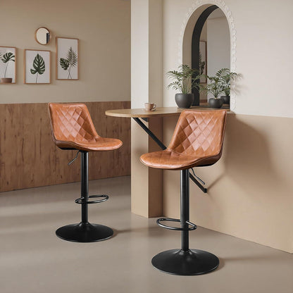 Moderner Barhocker 2er Set, Höhenverstellbar & Drehbar