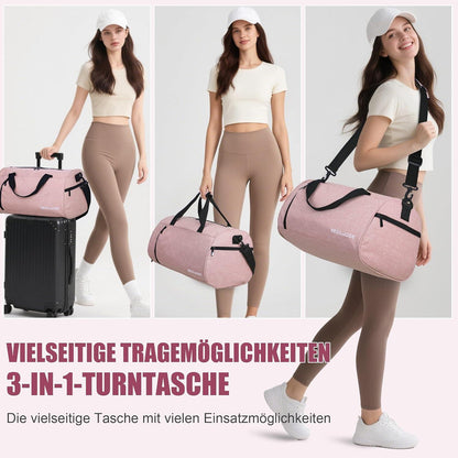 Sporttasche 35L mit Schuhfach & Nassfach, Rosa