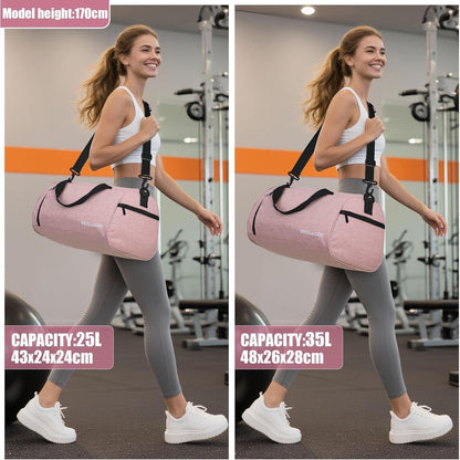 Sporttasche 35L mit Schuhfach & Nassfach, Rosa