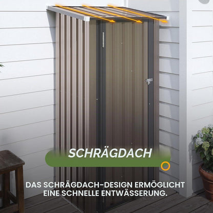 Gerätehaus 88x61cm – Starkes Pultdach-Gartenhaus Dunkelgrau